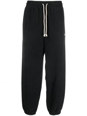 Pantaloni sport cu broderie din fleece New Balance negru