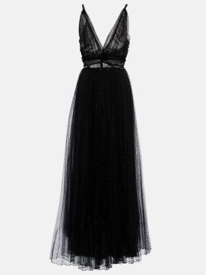 Plisované tylové šaty Dolce&gabbana černé