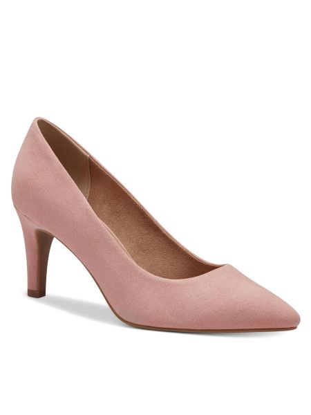 Полуотворени обувки с ток S.oliver розово