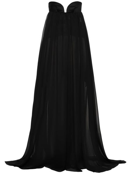 Ολόσωμη φόρμα από σιφόν με διαφανεια Mônot μαύρο