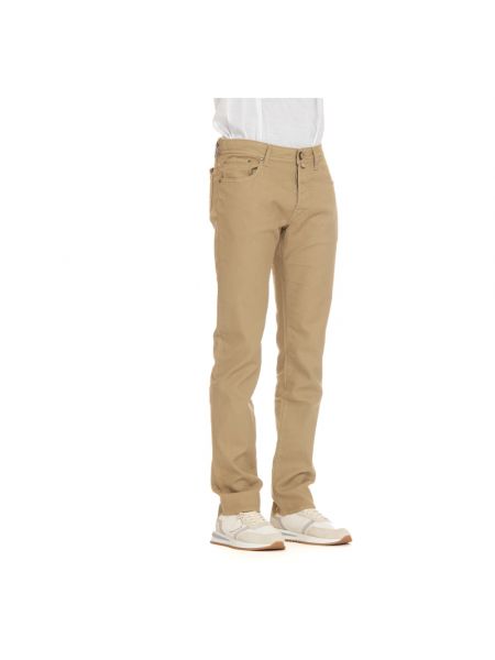 Pantalones chinos de lino con bolsillos Jacob Cohen marrón