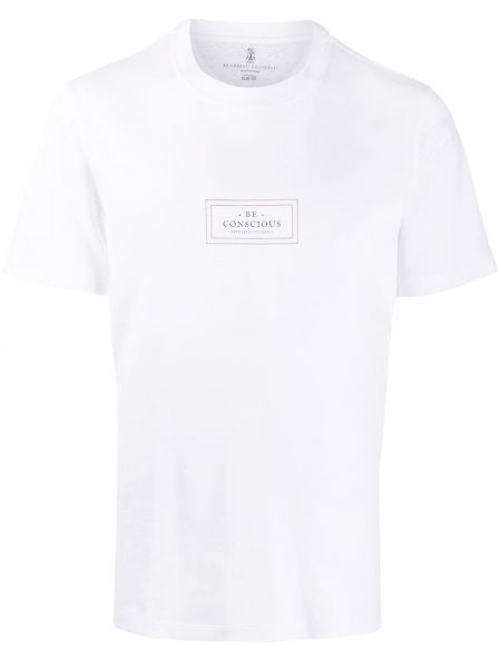 Camiseta con estampado Brunello Cucinelli blanco