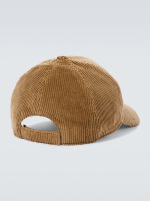 Gorra de pana de algodón Miu Miu marrón