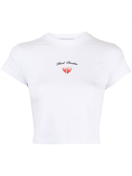 Camiseta con estampado con corazón Ground Zero blanco