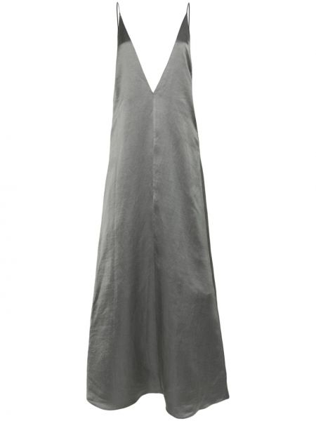 Satenska maksi haljina s v-izrezom Alysi siva