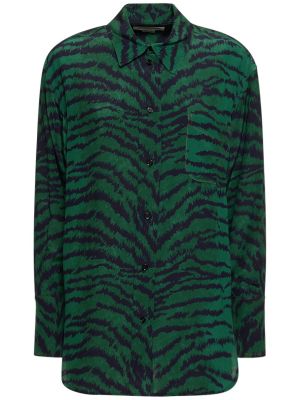 Šilkinė marškiniai Victoria Beckham žalia
