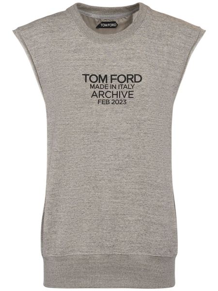 Sudadera sin mangas de tela jersey Tom Ford gris