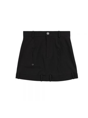 Czarna mini spódniczka wełniana Balenciaga