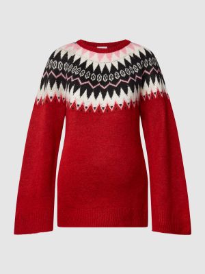 Dzianinowy sweter Mamalicious czerwony