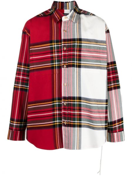Oversize карирана риза Mastermind Japan червено