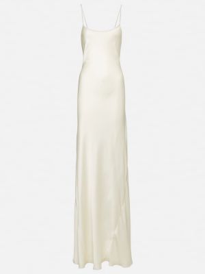Σατέν μάξι φόρεμα Victoria Beckham λευκό