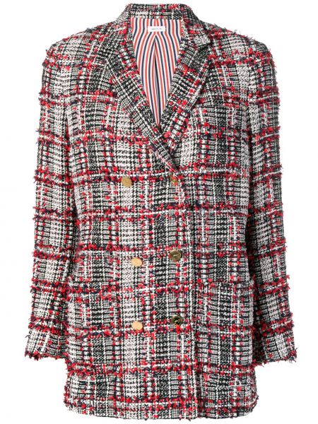 Tweed kockás dzseki Thom Browne piros