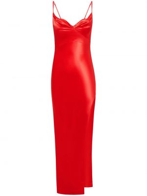 Červené saténové koktejlové šaty Nicholas