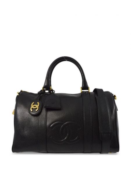 Кожени чанта Chanel Pre-owned черно