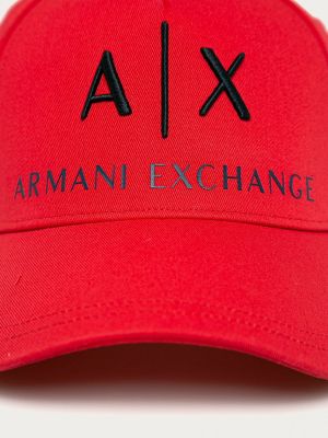 Czapka z daszkiem Armani Exchange czerwona