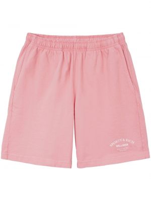 Shorts di jeans con stampa Sporty & Rich rosa