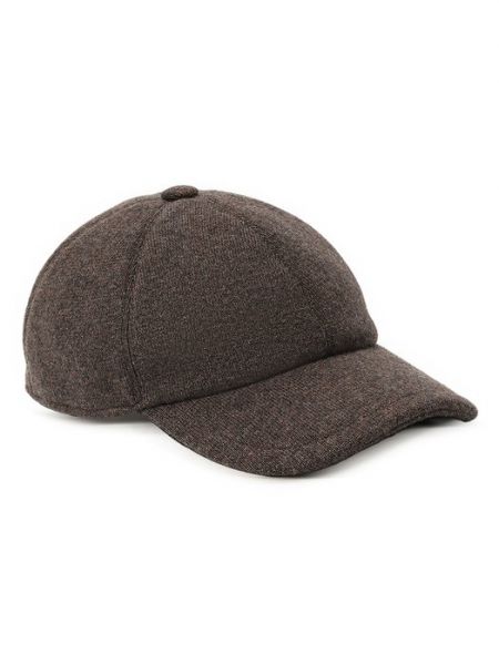 Кашемировая кепка Andrea Campagna коричневая