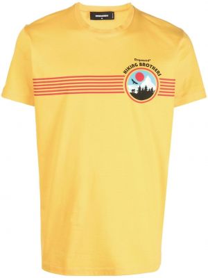 Тениска с кръгло деколте Dsquared2 жълто