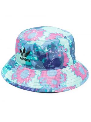 Trykt floral bøttehatt Adidas blå