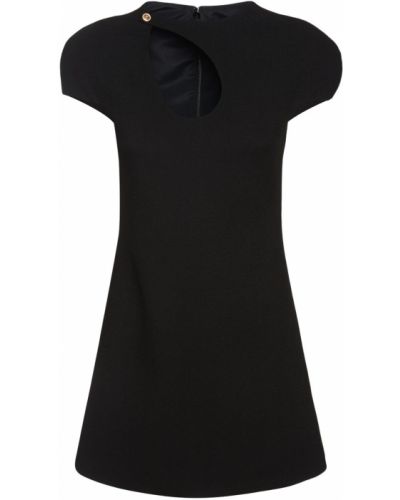 Vlněné mini šaty Versace černé