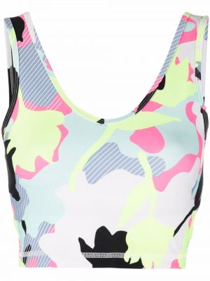 Crop top med print med abstrakt tryk Dkny hvit