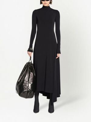 Sukienka długa asymetryczna Balenciaga czarna