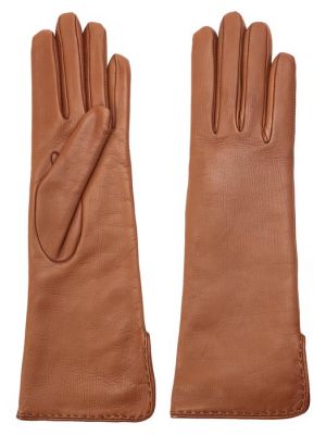 Кожаные перчатки Loro Piana коричневые
