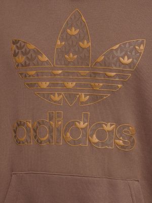 Puuvillased kapuutsiga pusa Adidas Originals pruun