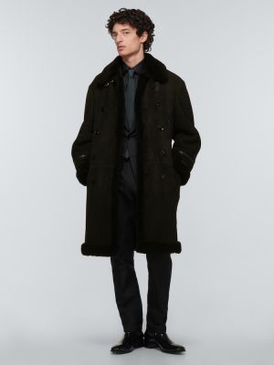 Palton din piele Tom Ford negru