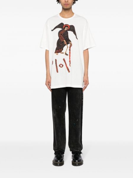 Koszulka z nadrukiem Yohji Yamamoto biała