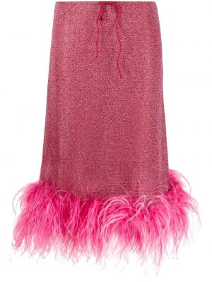 Midi suknja sa perjem Oséree ružičasta