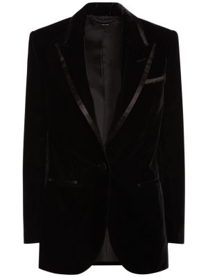 Βελούδινος μεταξωτός μπουφάν Tom Ford μαύρο