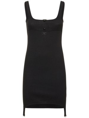 Bavlněné mini šaty Courrèges černé