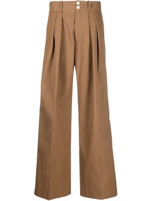 Pantalon taille haute plissé Plan C marron