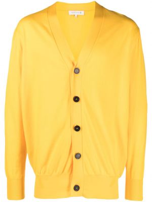 Cardigan en coton à col v Mackintosh jaune