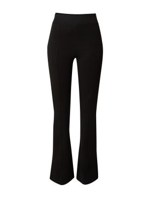 Jednofarebné viskózové nohavice s vysokým pásom Gina Tricot - čierna