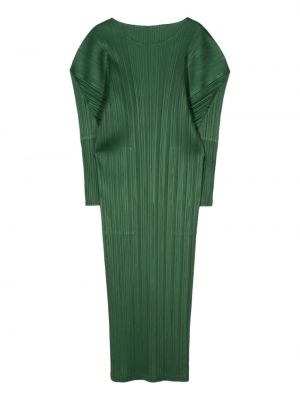 Plisované dlouhé šaty Pleats Please Issey Miyake zelené
