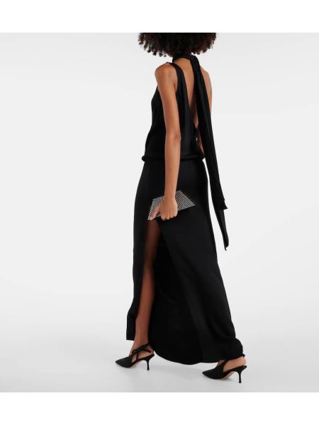 Μάξι φόρεμα ντραπέ Christopher Esber μαύρο