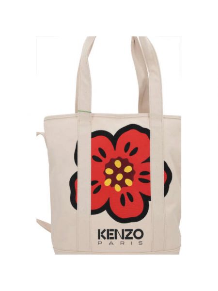 Geblümte shopper handtasche mit taschen Kenzo beige