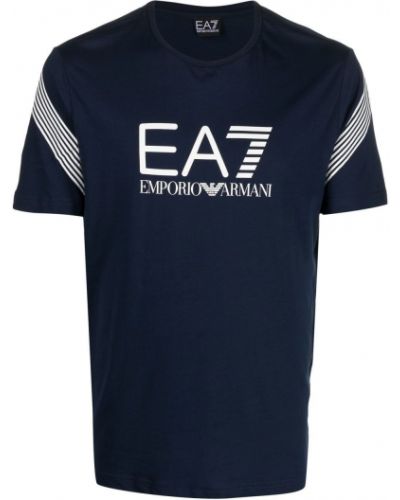 Bomull t-skjorte Ea7 Emporio Armani blå