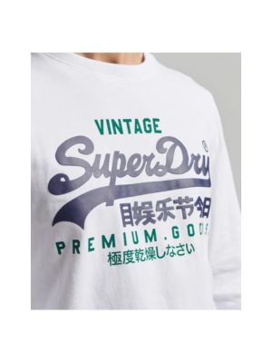 Camiseta de manga larga Superdry blanco
