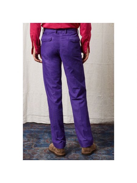 Pantalones chinos de pana de algodón Massimo Alba violeta