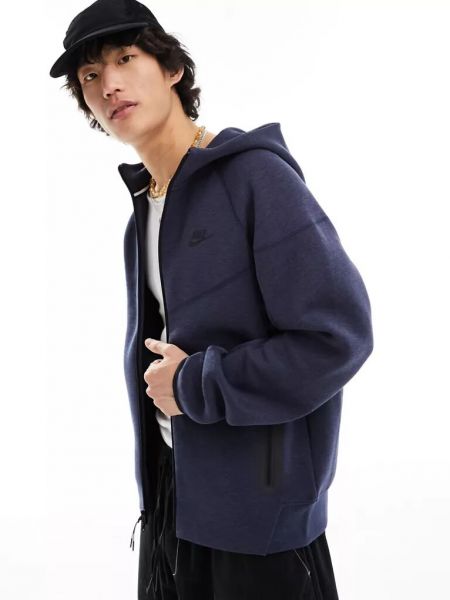 Флисовая куртка с капюшоном Nike синяя