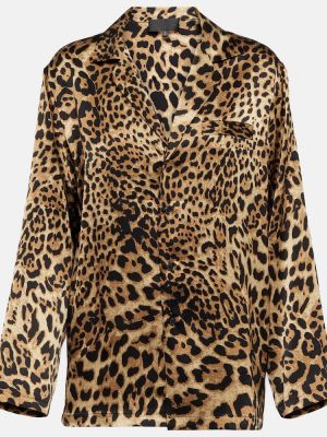 Camicia di seta con stampa leopardato Nili Lotan