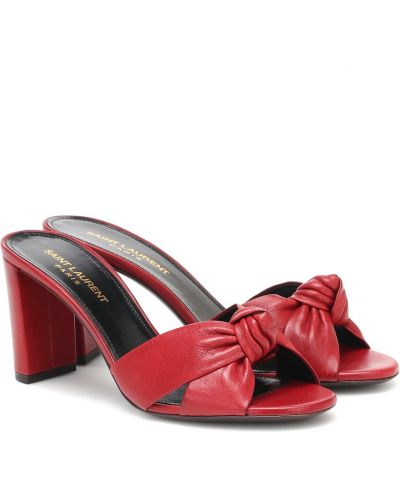 Sandale din piele Saint Laurent roșu