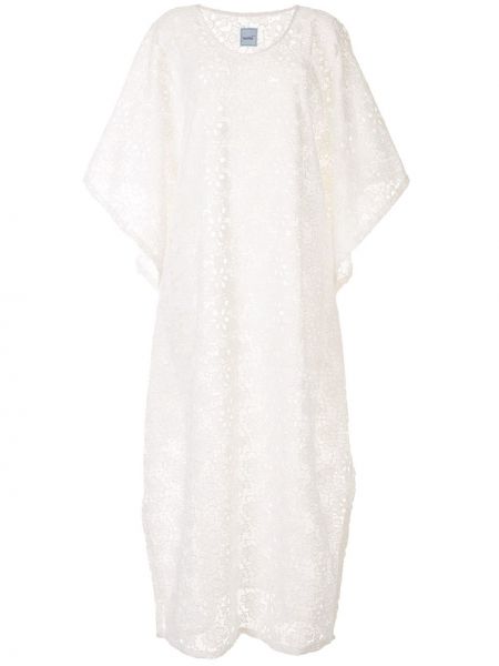 Vestido largo de encaje Bambah blanco