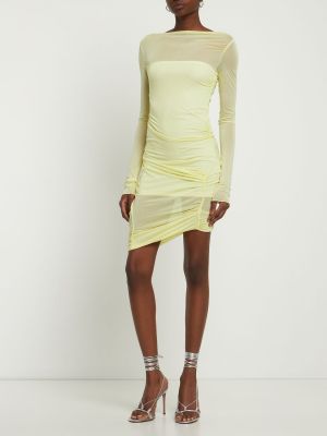 Drapované džerzej mini šaty Blumarine žltá