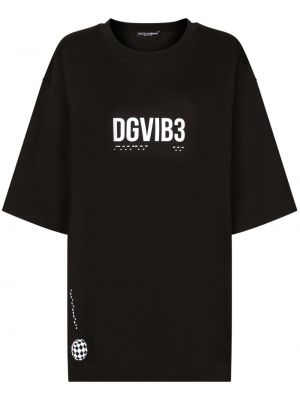 T-shirt en coton à imprimé Dolce & Gabbana Dg Vibe noir