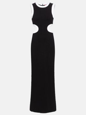 Длинное платье из джерси Staud черное