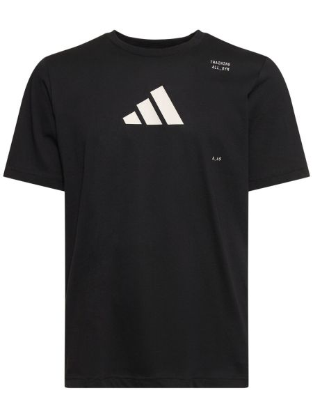 T-shirt avec manches courtes Adidas Performance noir